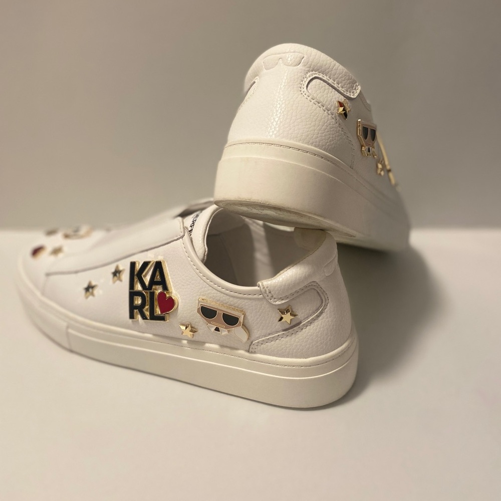 Karl Lagerfeld White Slip-On Sneakers - Picture 7 of 13